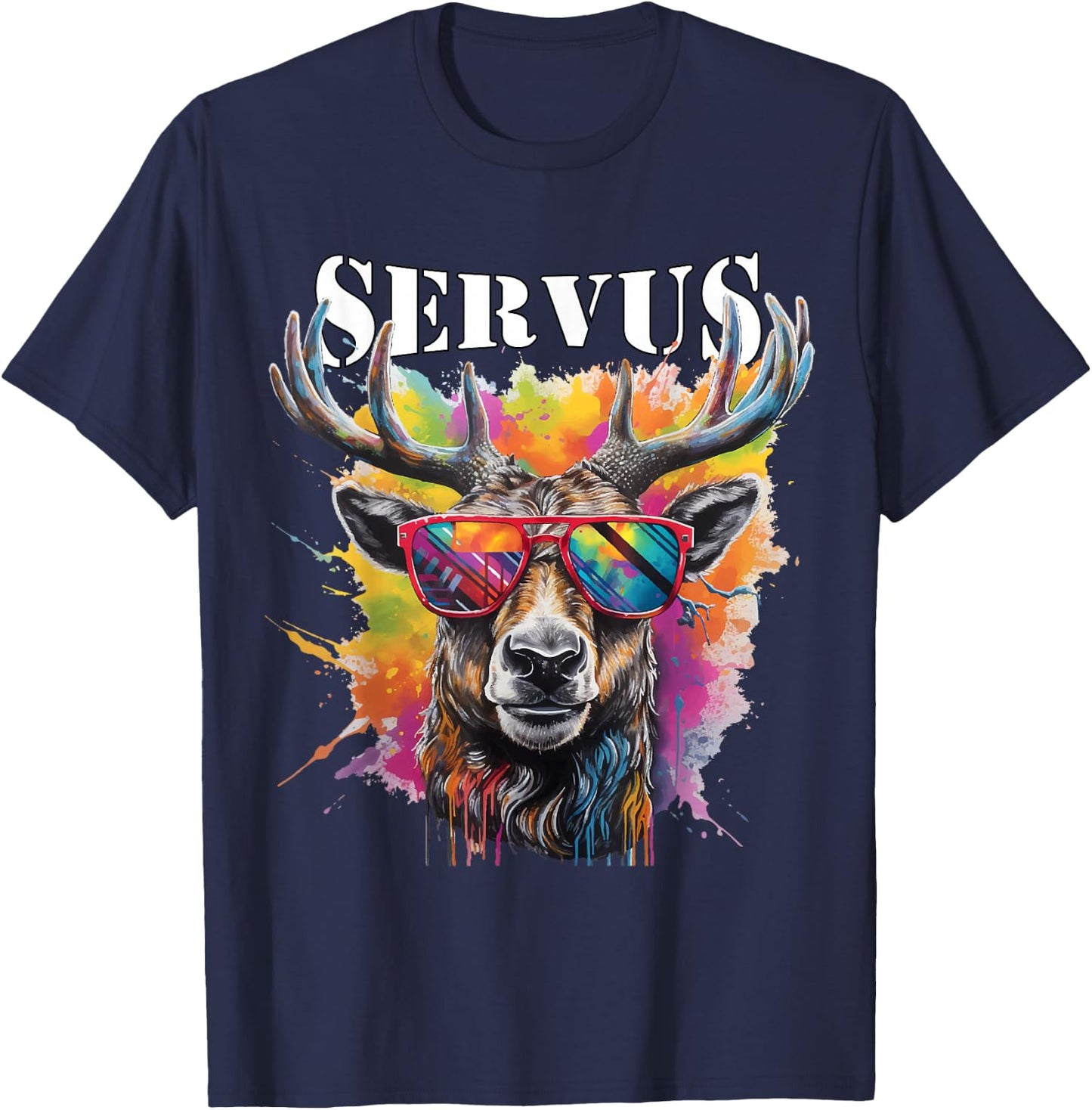 Servus Trachtenshirt Trachten Tracht Hirsch Tirol & Bayern T-Shirt - T-Shirt | Navy