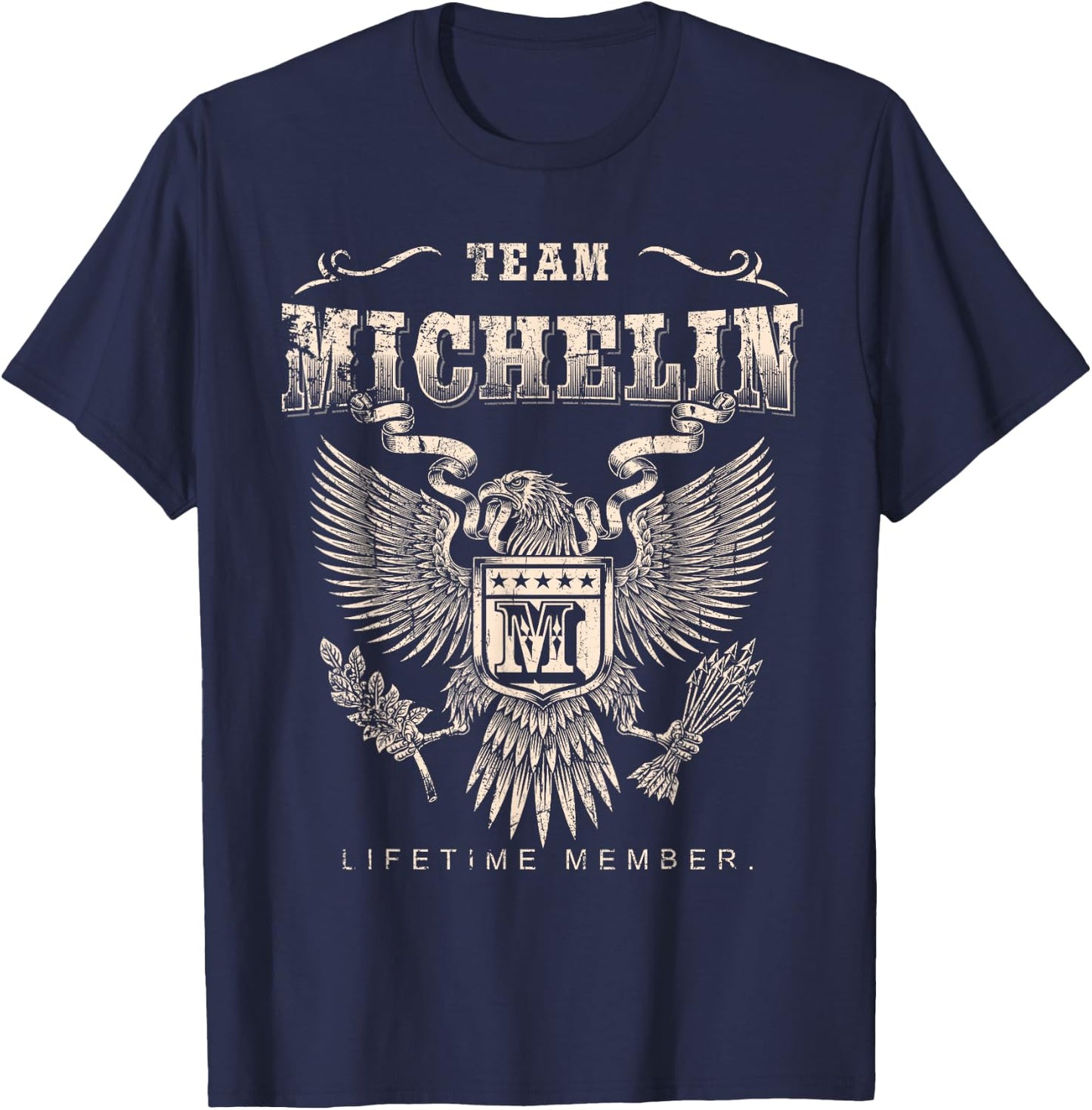 Lifetime member of the Michelin team - Name Michelin , Black, S T-Shirt - T-Shirt | Navy