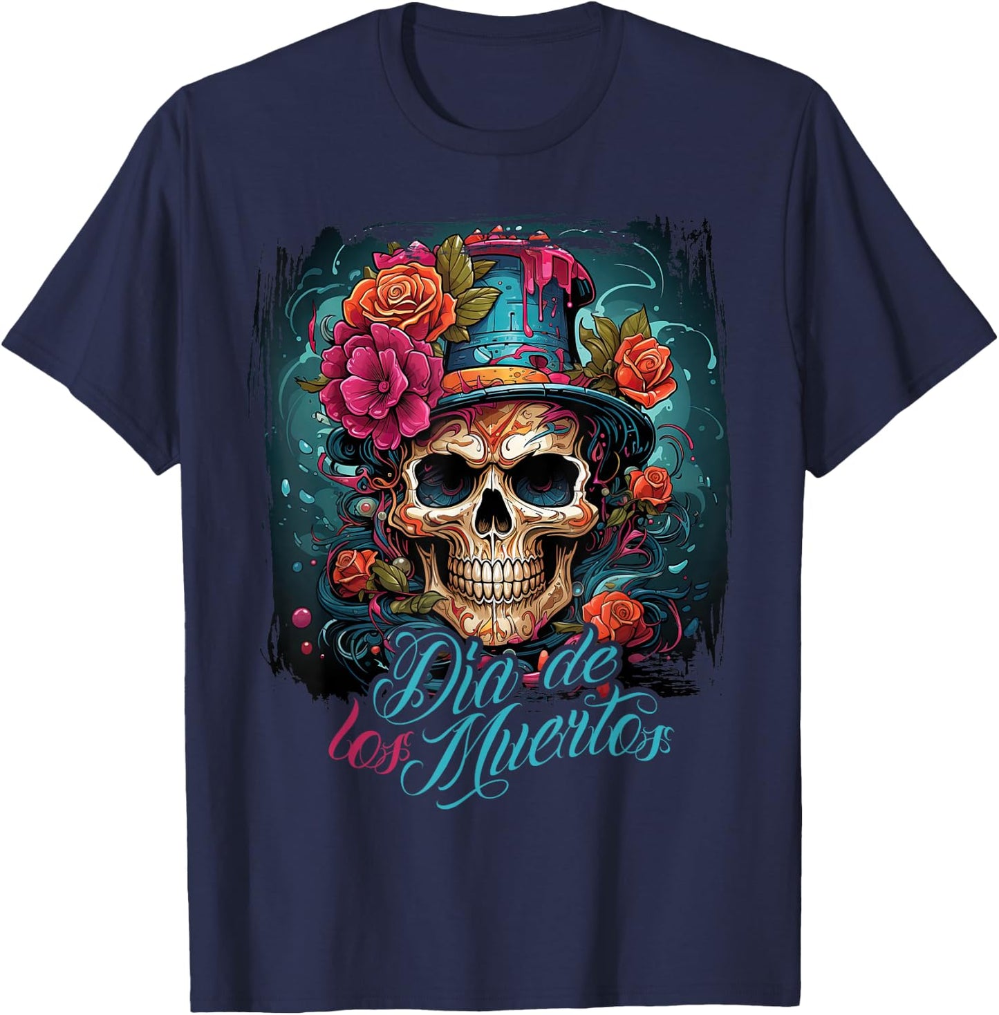 Dia De Los Muertos Mexico Day Of The Dead Design La Catrina , black T-Shirt - T-Shirt | Navy