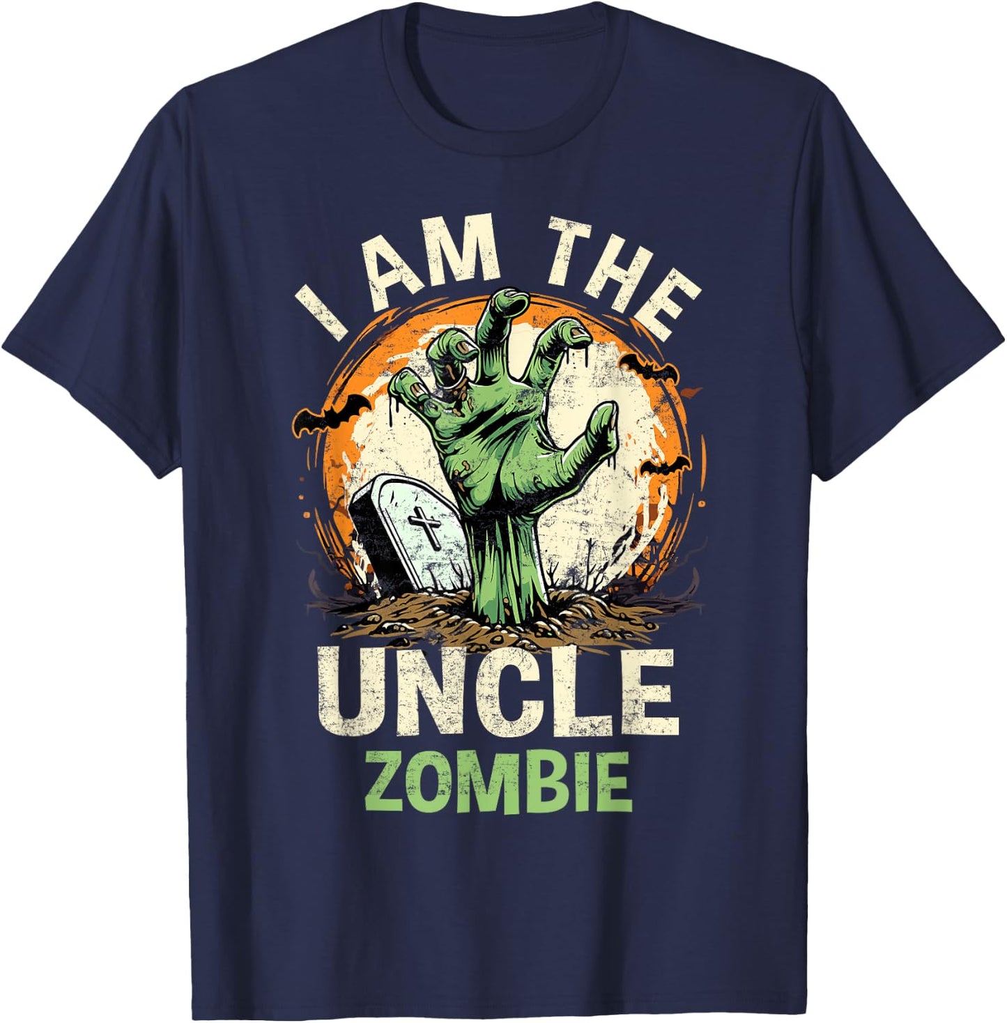 I Am The Uncle Zombie Halloween Costume Zombie Family T-Shirt - T-Shirt | Navy