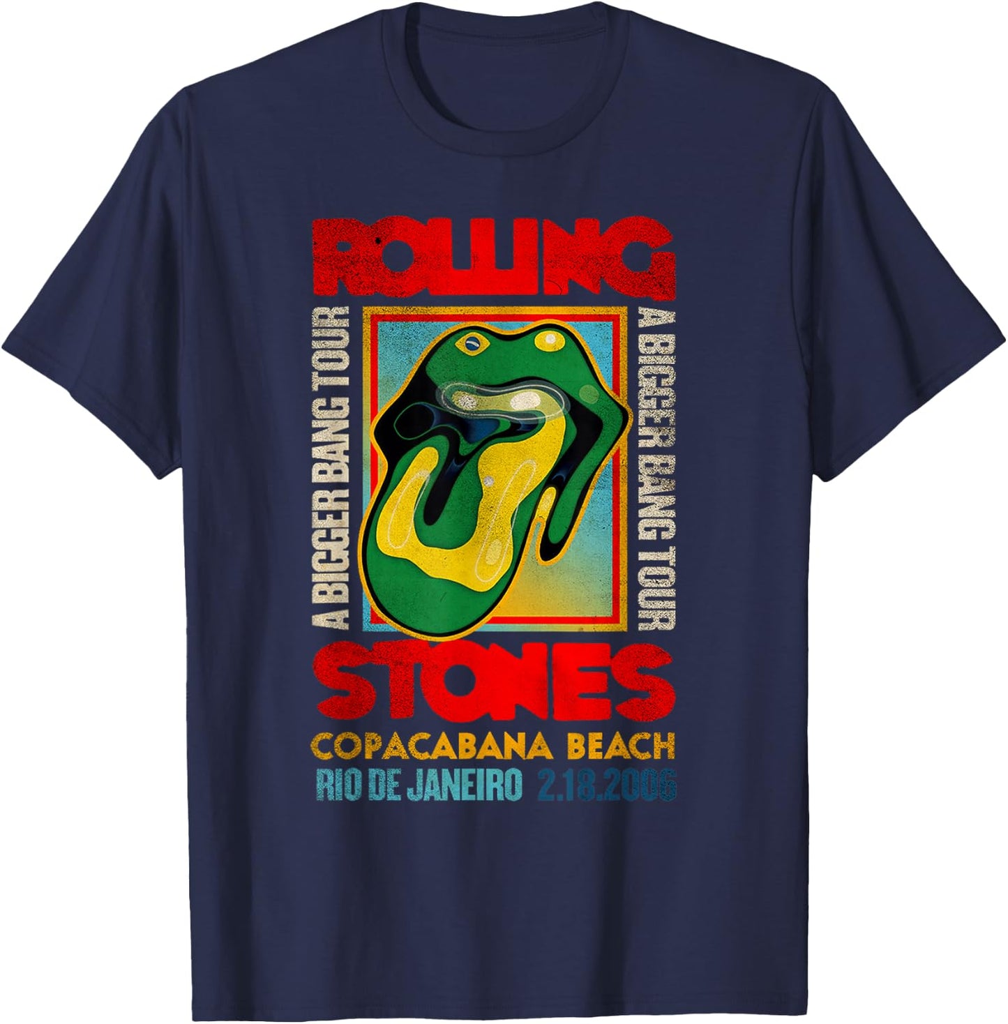 Official Rolling Stones A Bigger Bang Copacabana Tour , black T-Shirt - T-Shirt | Navy