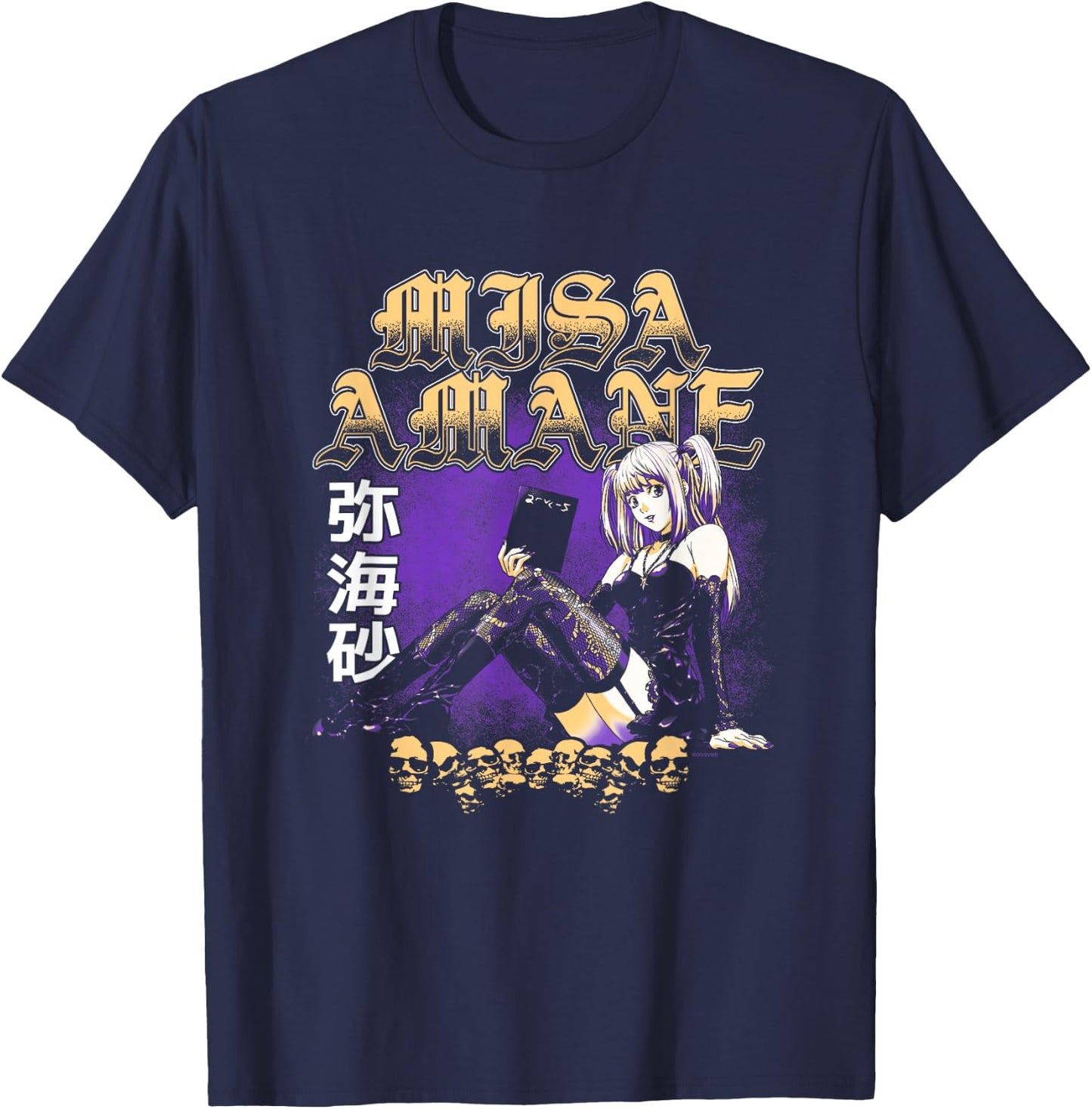 Death Note Misa Amane Old English Text Anime T-Shirt - T-Shirt | Navy