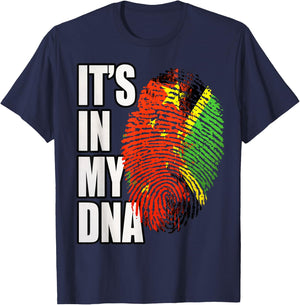 Jamaican and Chinese Mix Heritage Flag DNA T-Shirt - T-Shirt | Navy