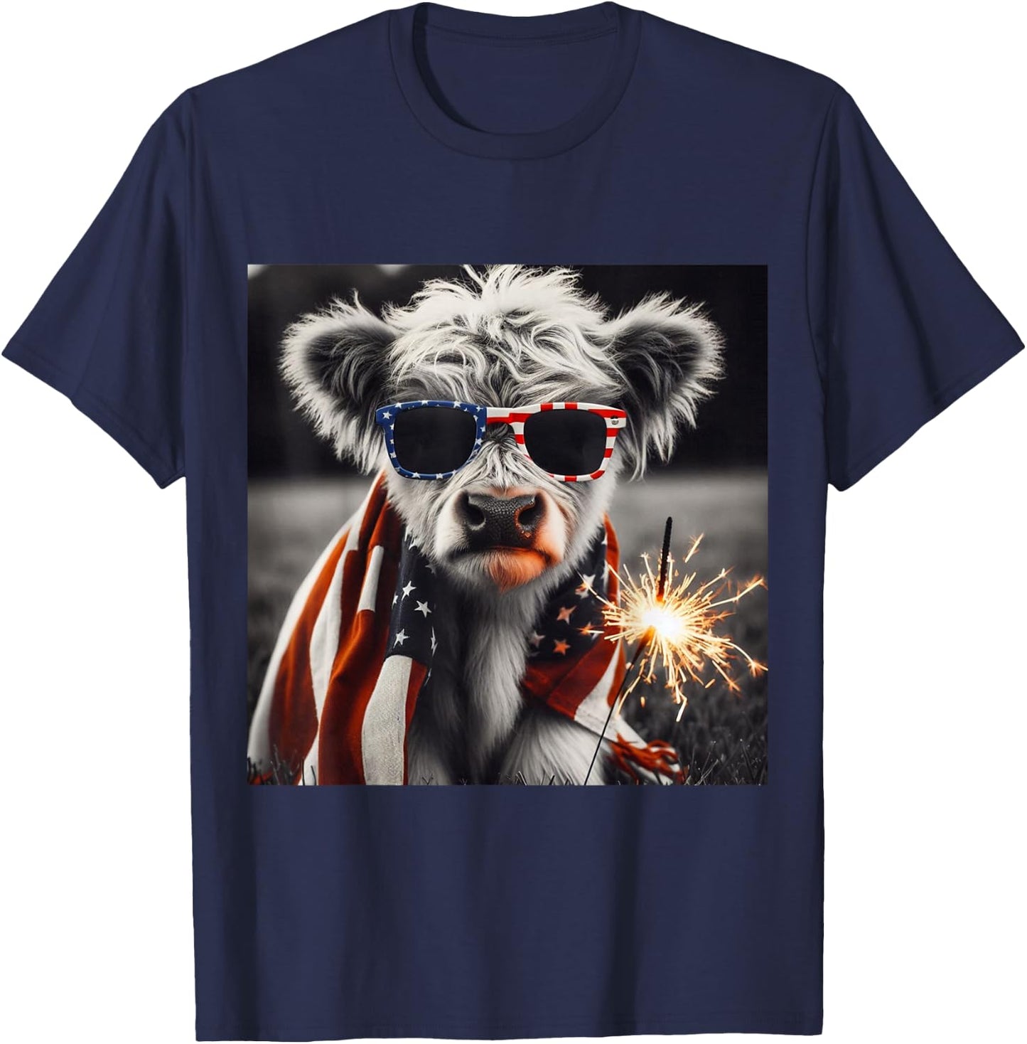 American Baby Cow 4th of July T-Shirt - T-Shirt | Navy