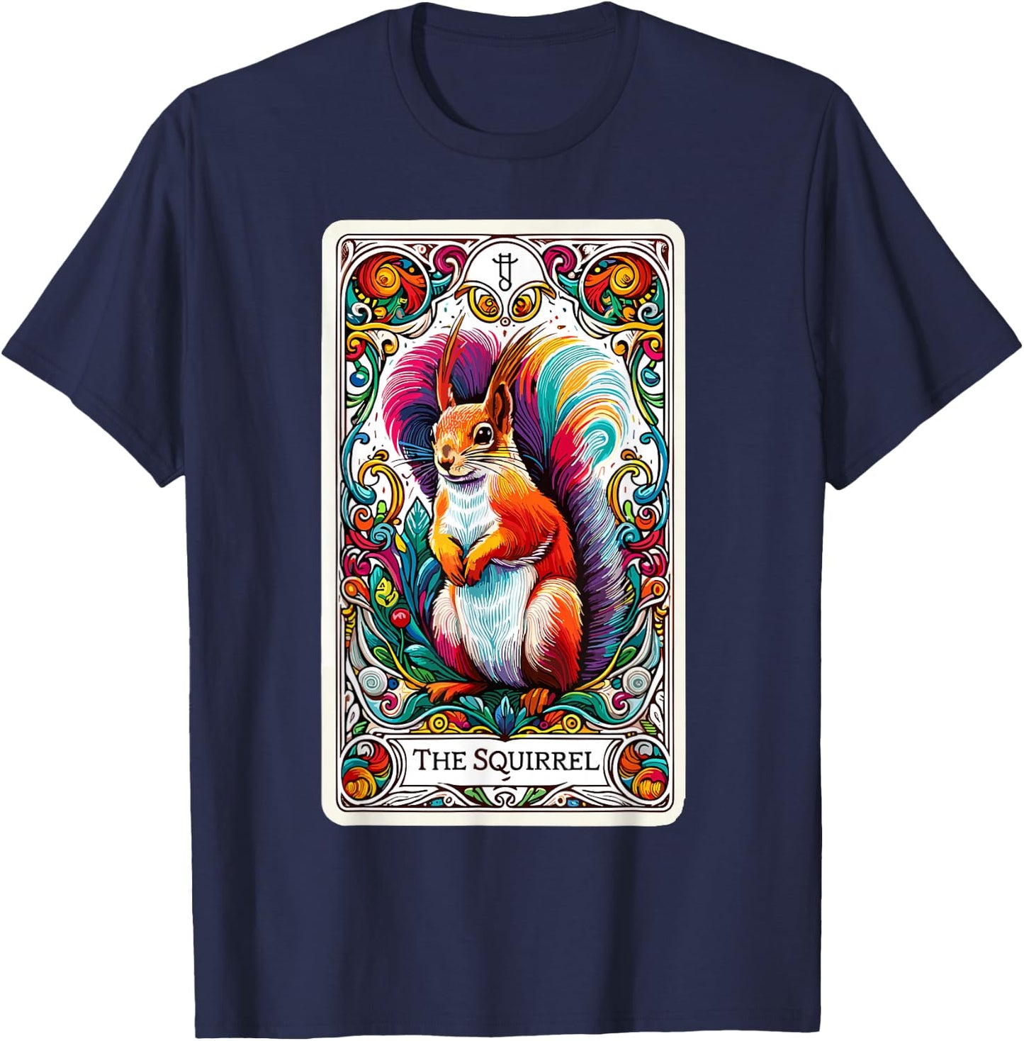 Psychic Tarot Card Squirrel Lover Stuff Mystic Squirrel T-Shirt - T-Shirt | Navy