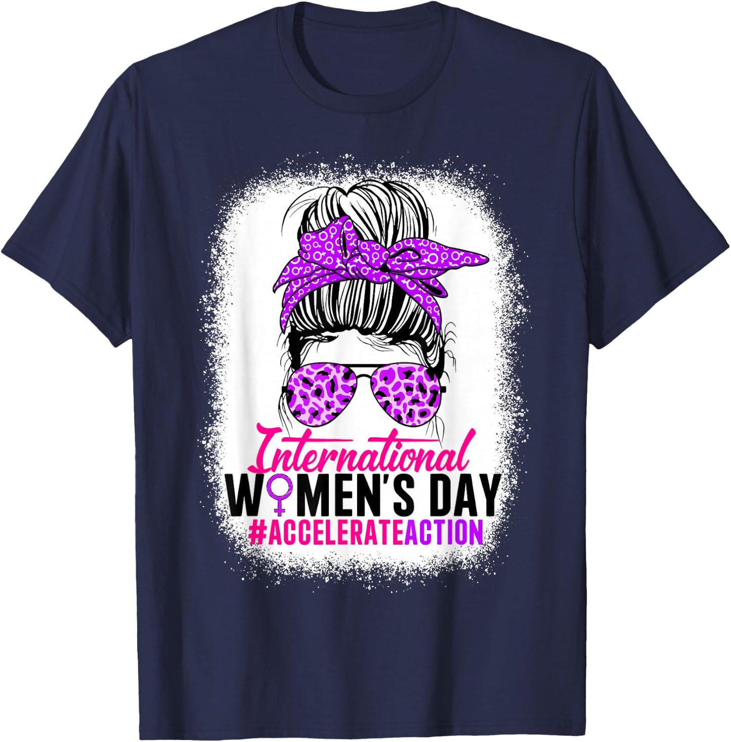 International Women's Day 2025 Accelerate Action 8 March T-Shirt - T-Shirt | Navy