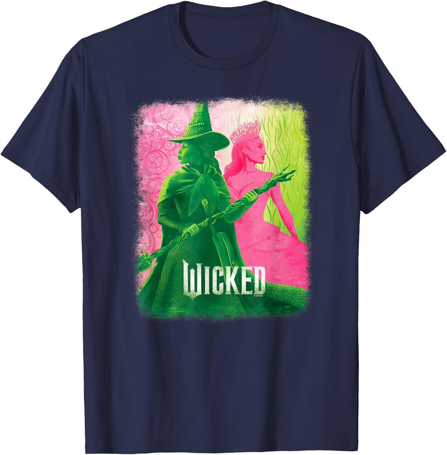 Wicked Elphaba & Glinda Tonal T-Shirt - T-Shirt | Navy