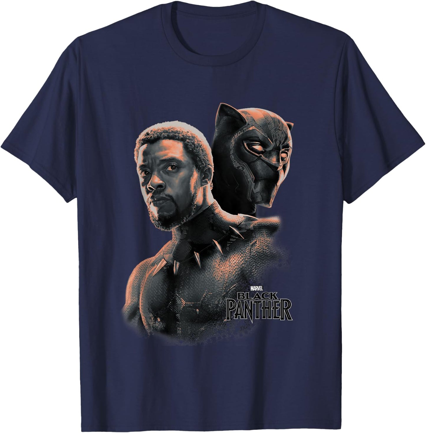 Marvel Black Panther T'Challa Unmasked Portrait Short Sleeve T-Shirt - T-Shirt | Navy