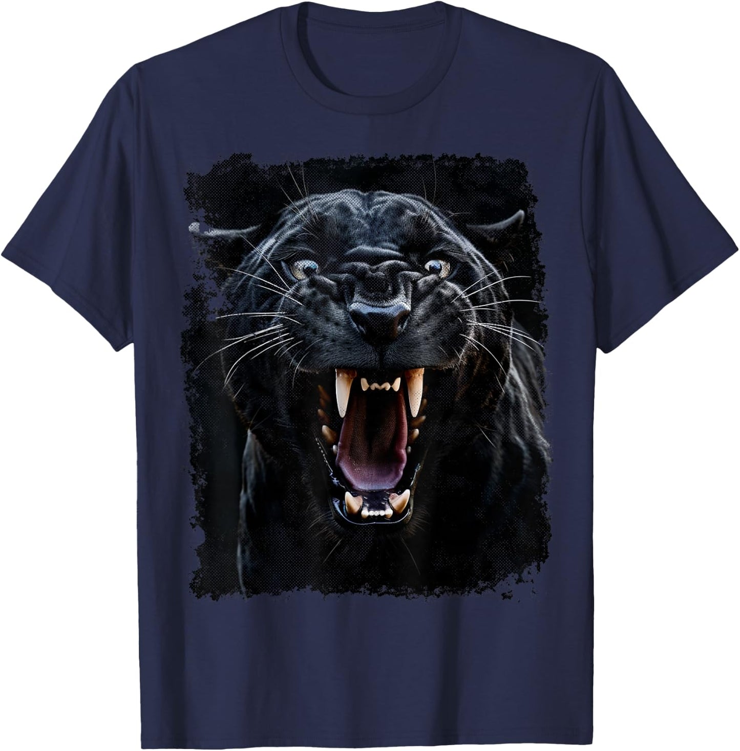 Vintage Panther Black Animal Graphic T-Shirt - T-Shirt | Navy