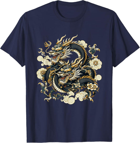 Dragon Aesthetic Japanese Culture Tokyo inspired asian T-Shirt - T-Shirt | Navy
