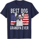 American Flag Best Dog Grandpa Ever Boston Terrier USA T-Shirt - T-Shirt | Navy