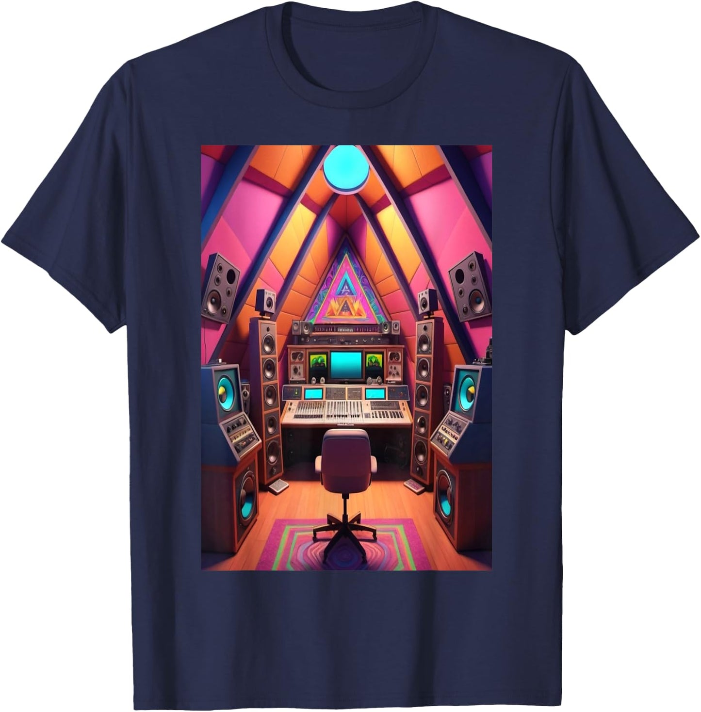 Psychedelic Sound Engineer Audio Engineer Recording Studio T-Shirt - T-Shirt | Navy