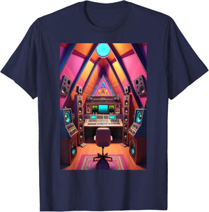 Psychedelic Sound Engineer Audio Engineer Recording Studio T-Shirt - T-Shirt | Navy