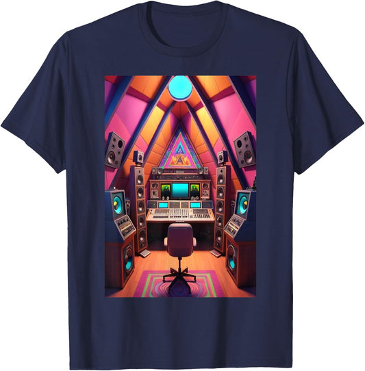 Psychedelic Sound Engineer Audio Engineer Recording Studio T-Shirt - T-Shirt | Navy