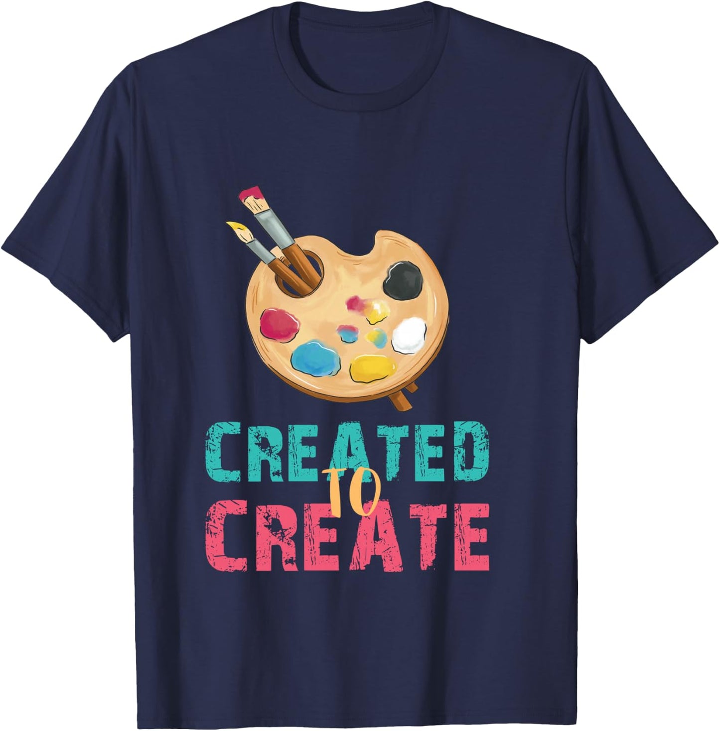 Art Teacher Created Art Palette Brush Artist Art Student T-Shirt - T-Shirt | Navy