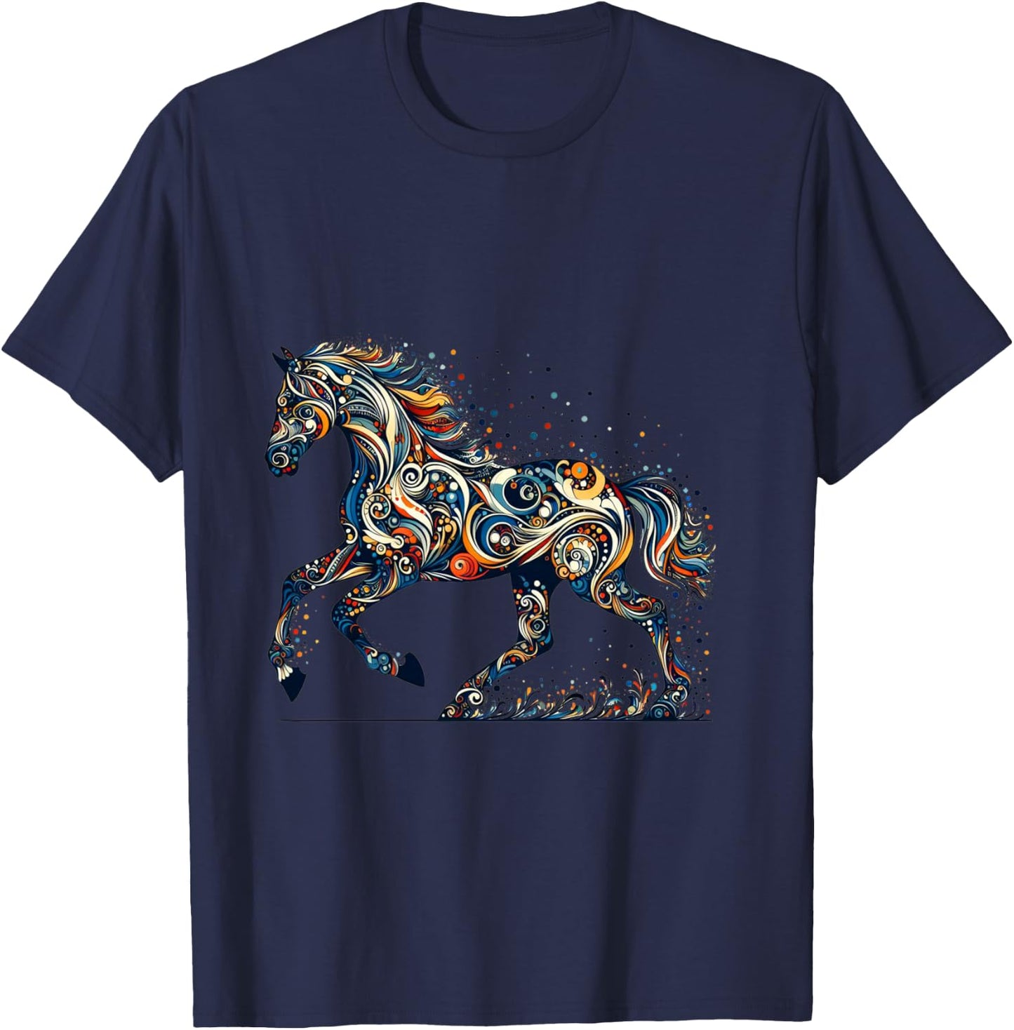 Pferdeliebhaber - Majestätisches Pferd - Pferdegrafikdesign Langarmshirt T-Shirt - T-Shirt | Navy
