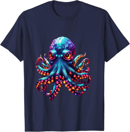 Glowing Octopus T-Shirt - T-Shirt | Navy