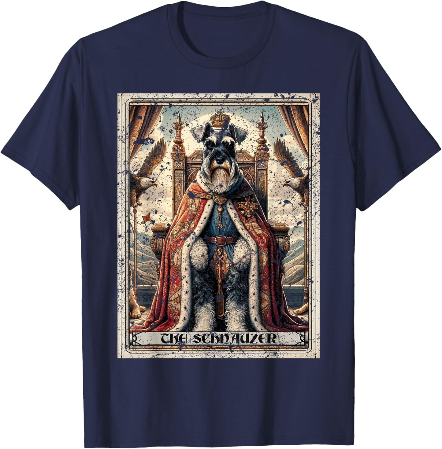 A Schnauzer Tarot Card Dog T-Shirt - T-Shirt | Navy