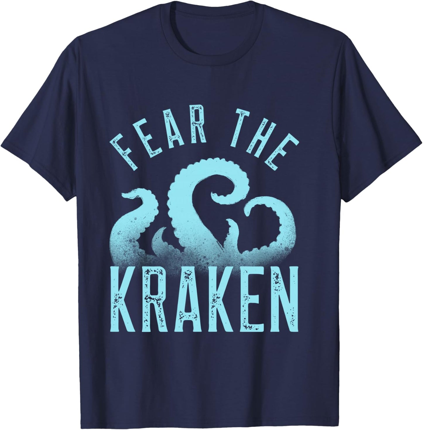 Fear The Kraken. Vintage Kraken Tentacles. Octopus Kraken T-Shirt - T-Shirt | Navy