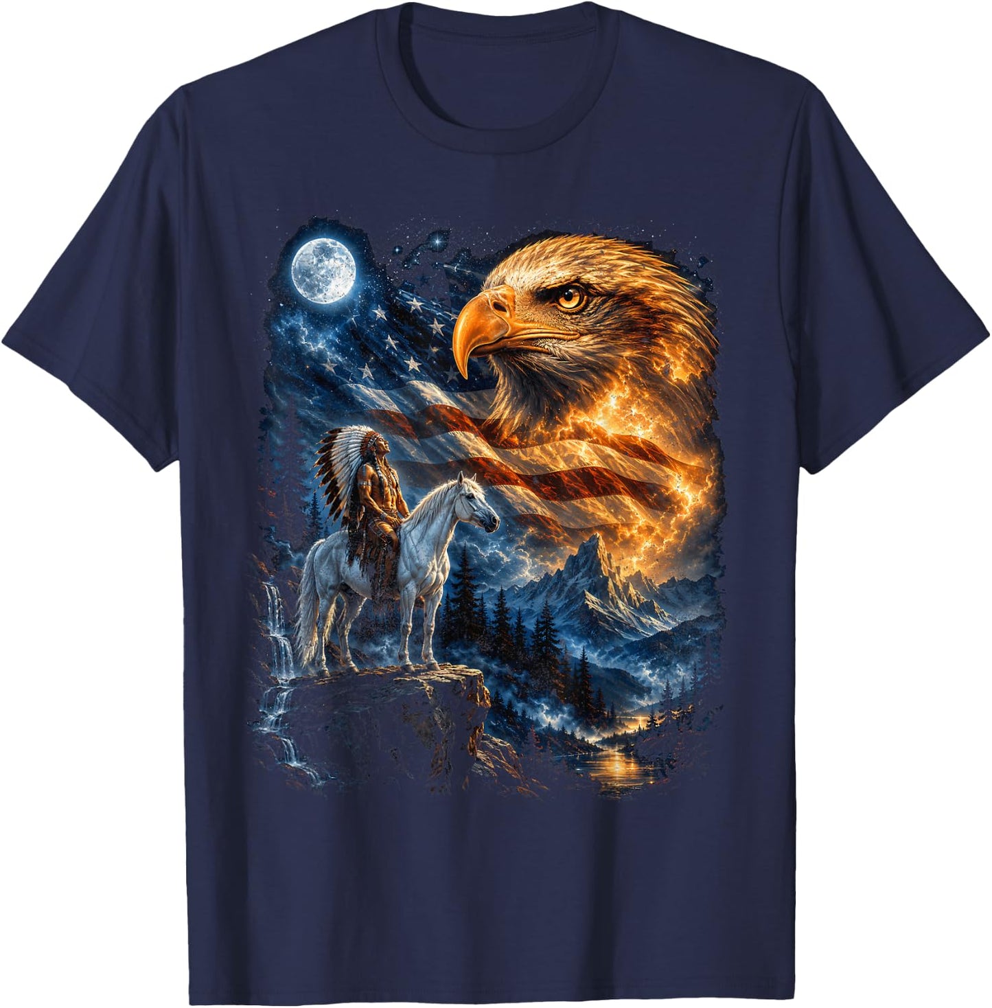 Native American Fourth of July T-Shirt - T-Shirt | Navy