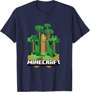 Minecraft Creeper & Jaguar Island Shirt, black T-Shirt - T-Shirt | Navy
