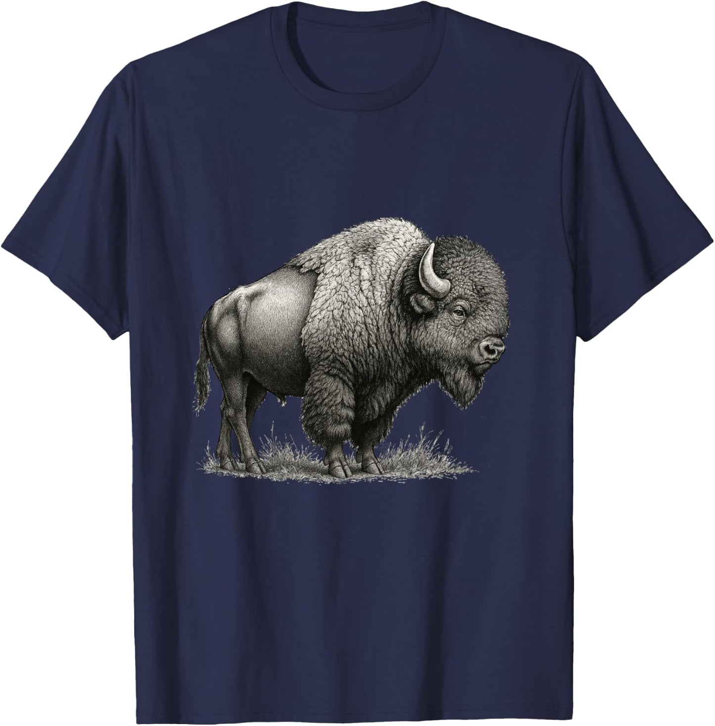 Bison American Buffalo T-Shirt - T-Shirt | Navy