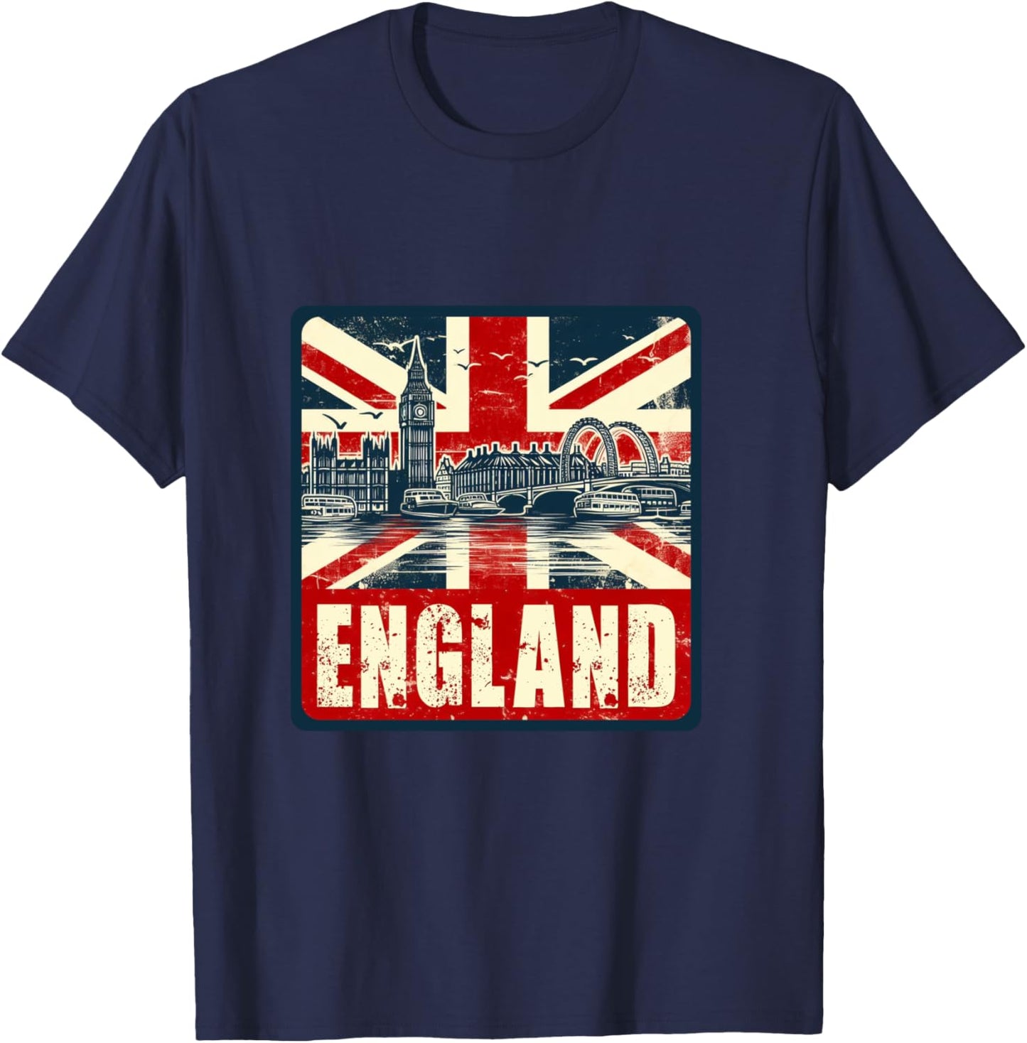 Vintage Union Jack Flag T-Shirt - T-Shirt | Navy