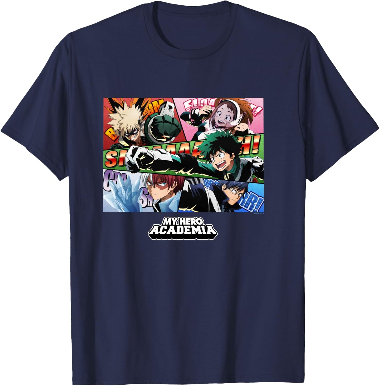 Ripple Junction x My Hero Academia Class 1-A Group Anime , Black, S T-Shirt - T-Shirt | Navy