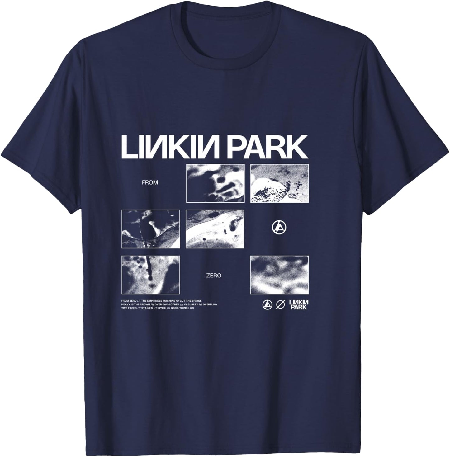 Black and White Linkin Park Blocks, Black, S T-Shirt - T-Shirt | Navy