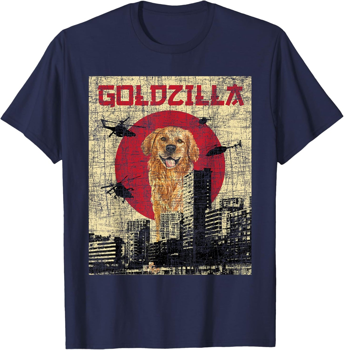 Goldzilla - Golden Retriever Dog Owner Canine Lover Women Kids T-Shirt - T-Shirt | Navy