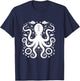Vintage Octopus Retro Graphic Octopuses Women Men Fisherman T-Shirt - T-Shirt | Navy