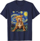 Pitbull Dog Pittie Van Gogh Style Starry Night Graphic T-Shirt - T-Shirt | Navy