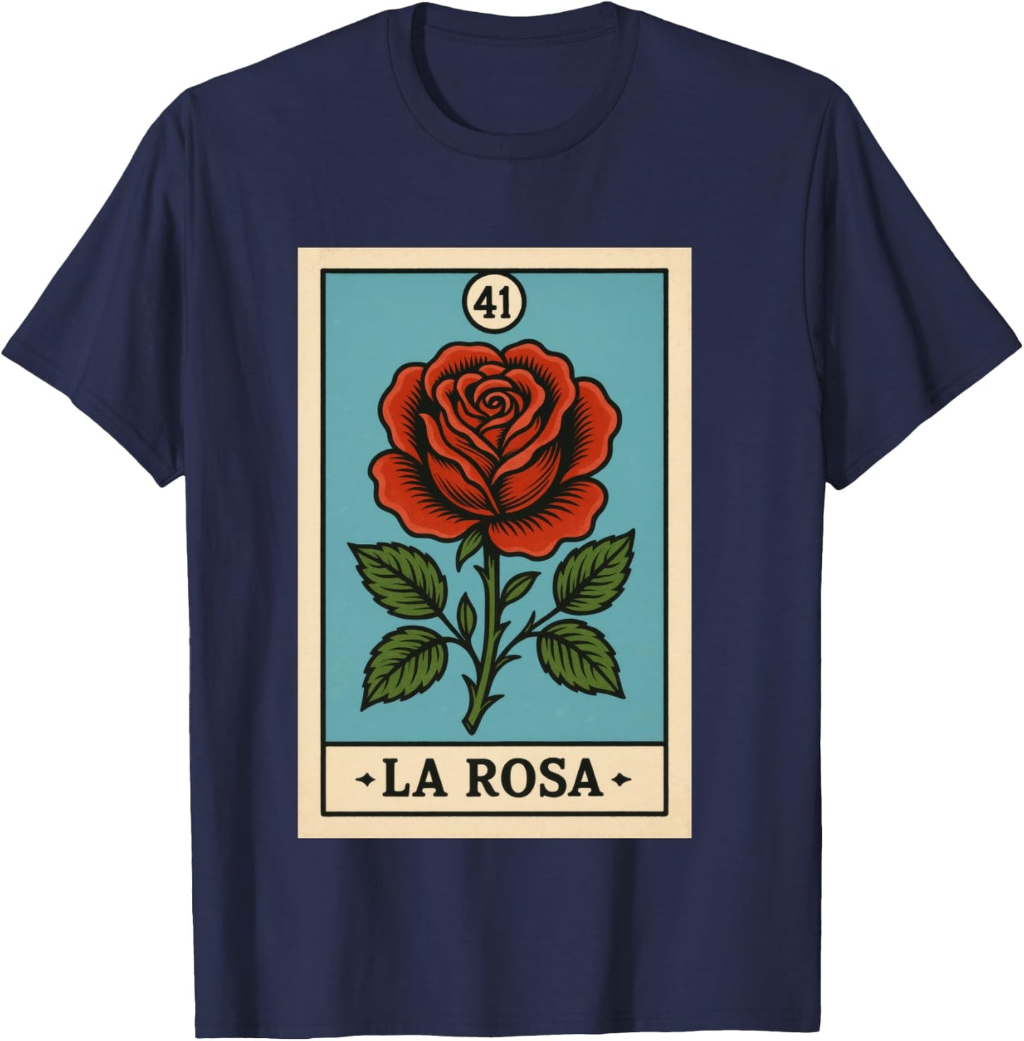 rosa Mexican Lottery Bingo Game, Roses T-Shirt - T-Shirt | Navy
