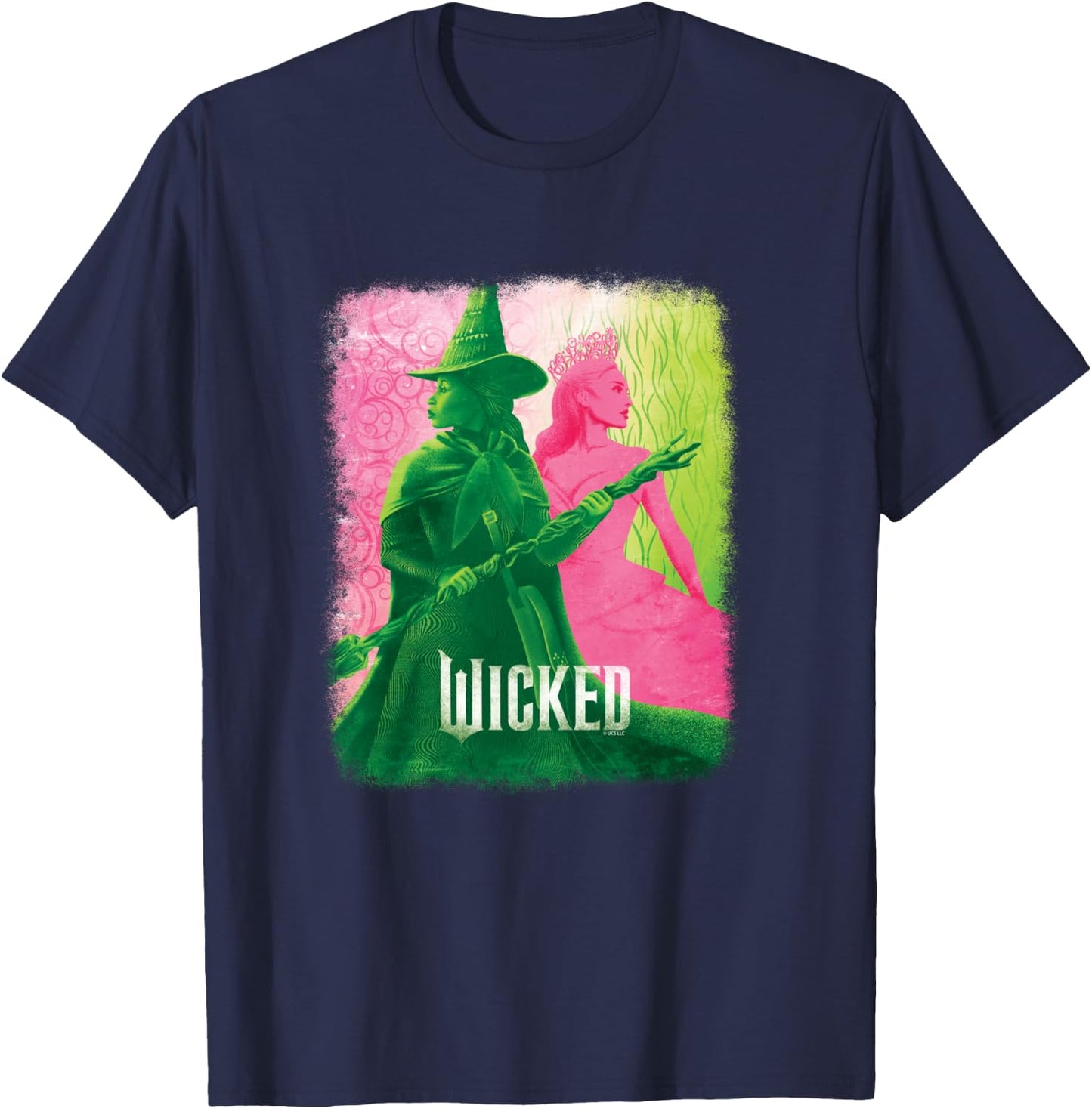 Wicked Elphaba & Glinda Tonal , Black, S T-Shirt - T-Shirt | Navy