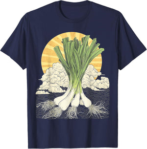 Poireau Motif Légumes Art Poireau T-Shirt - T-Shirt | Navy
