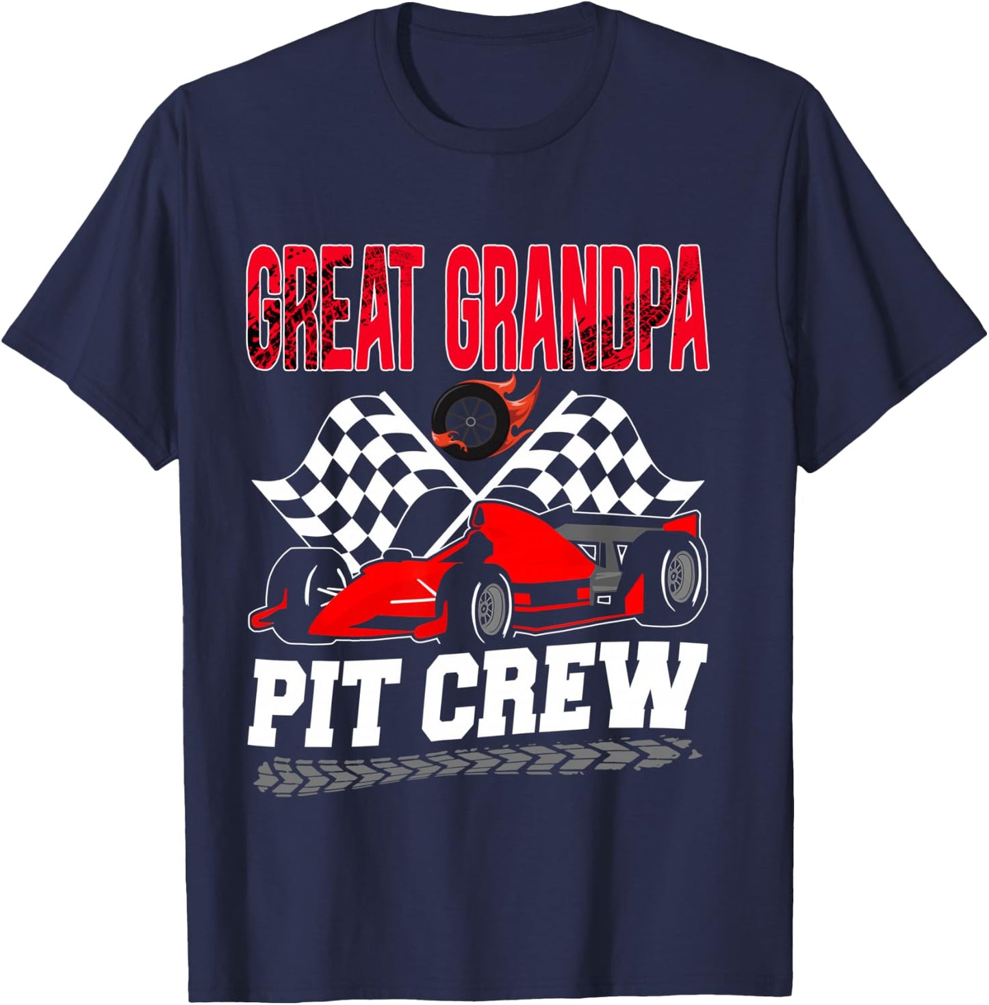 Great Grandpa Pit Crew Racing Family Race Car Birthday Boy T-Shirt - T-Shirt | Navy