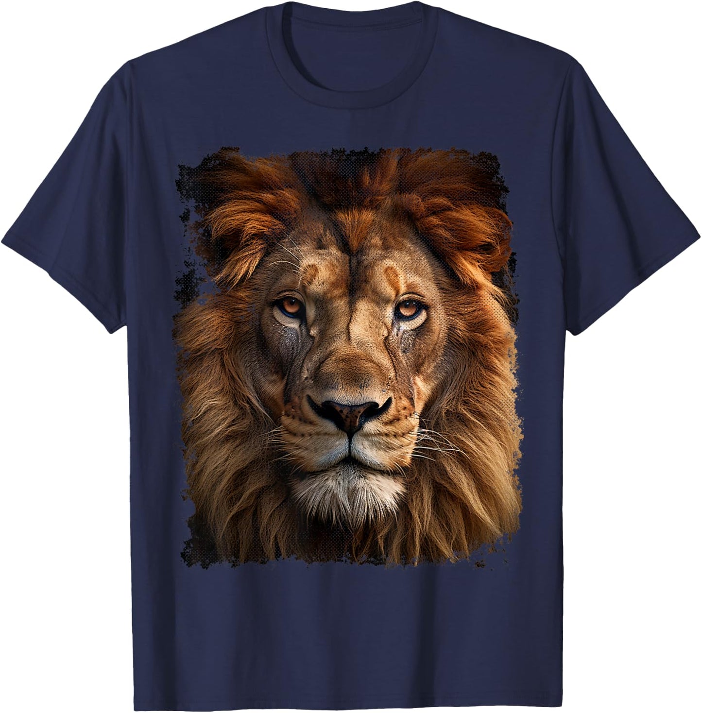 Vintage Lion Animal Graphic T-Shirt - T-Shirt | Navy