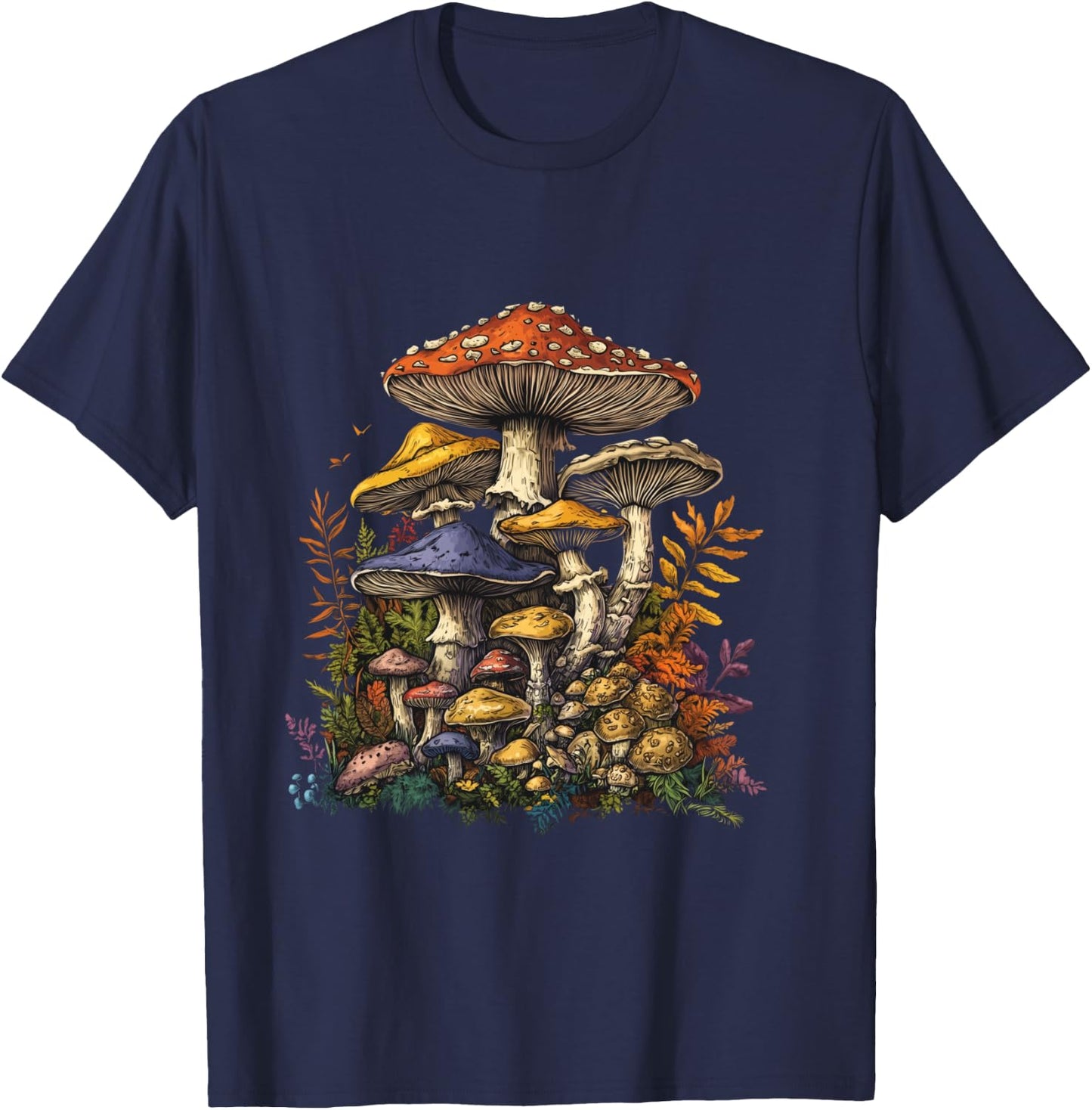 Mushroom pattern for mushroom lovers T-Shirt - T-Shirt | Navy