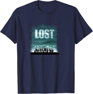 Lost Stormy Sky and Ocean Cast Outlines Poster TV Show Manche Longue T-Shirt - T-Shirt | Navy