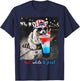 Red White & Feral Funny Raccoon Slushie Popsicle 4th July T-Shirt - T-Shirt | Navy