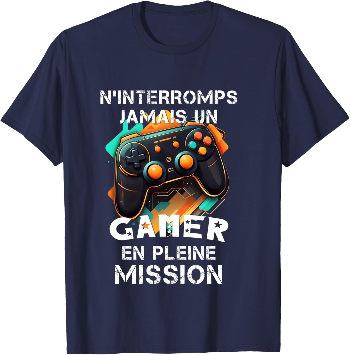 Gamer geek addicted to video games teen gaming console humor , Black, S T-Shirt - T-Shirt | Navy