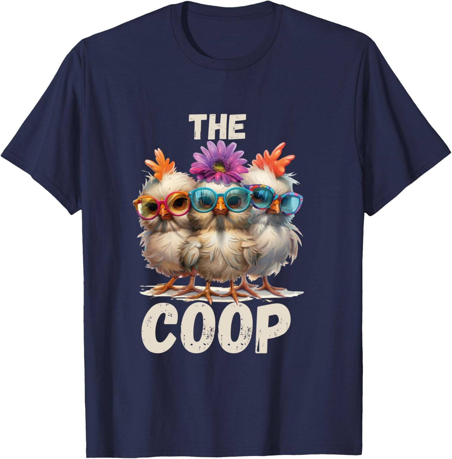 The Coop Chicken Trio T-Shirt - T-Shirt | Navy
