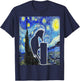 Woodpecker Starry Night Woodpecker Lover Birdwatching T-Shirt - T-Shirt | Navy