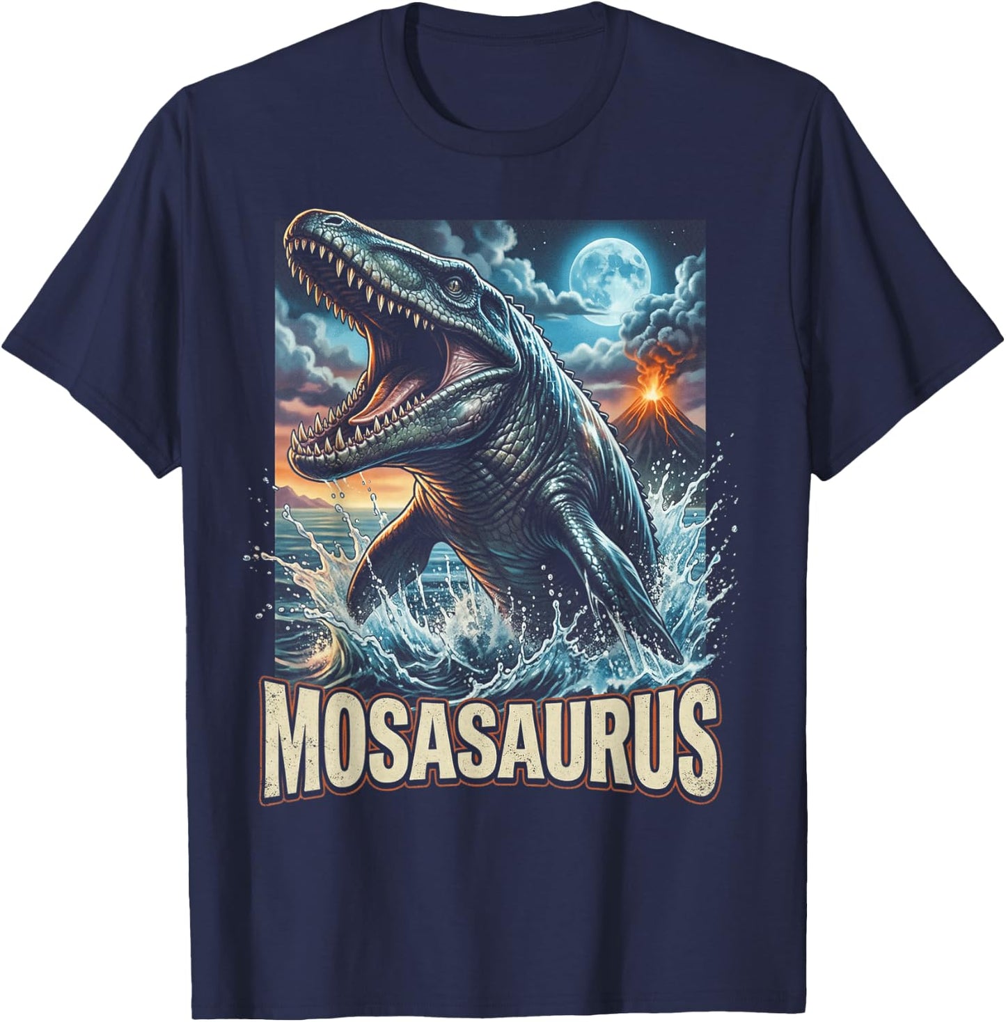 Mosasaurus Dinosaur Water T-Shirt - T-Shirt | Navy