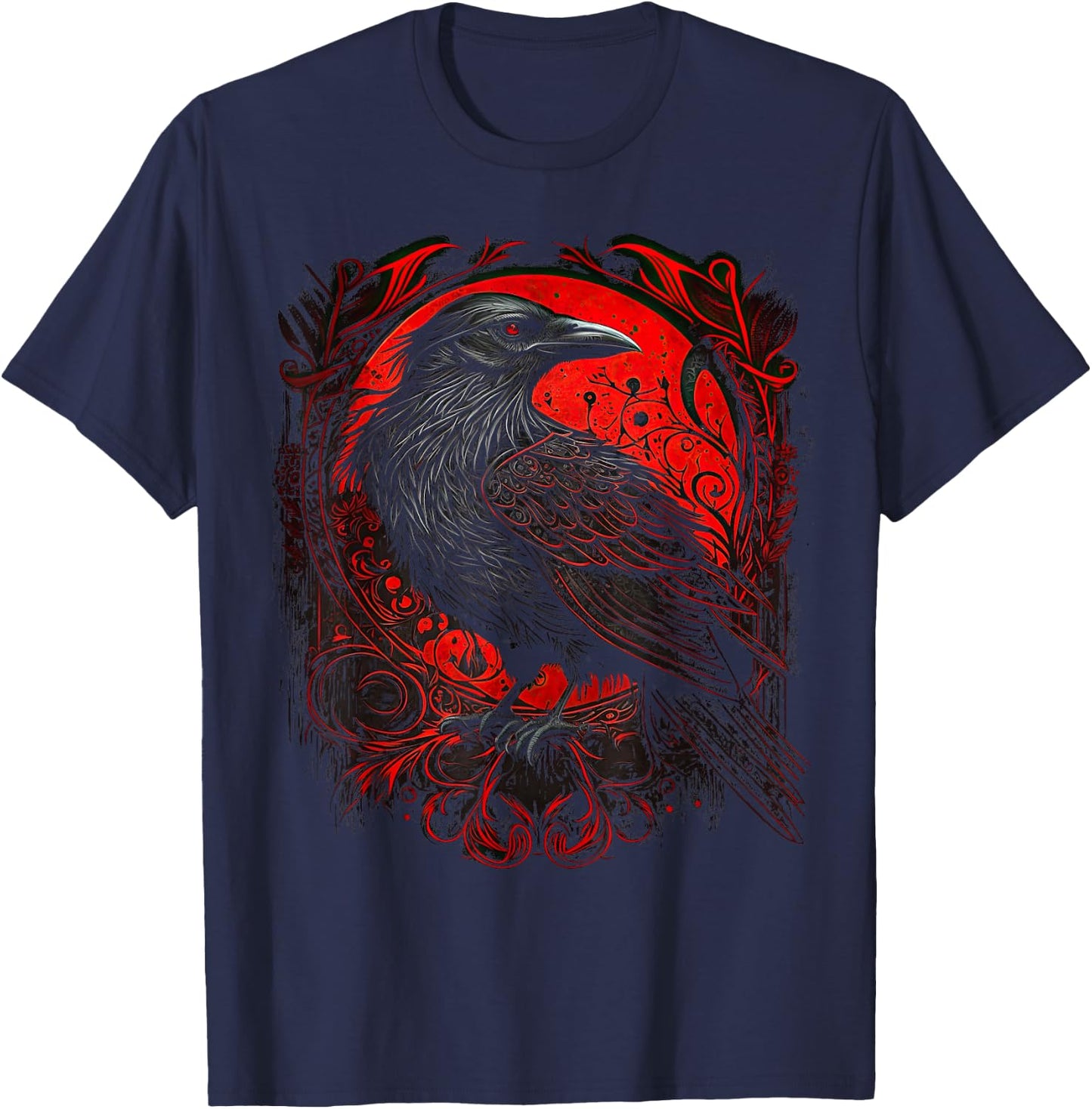 Odin's Raven Viking Norse Runes Nordmann Mythology T-Shirt - T-Shirt | Navy