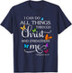 I Can Do All Things Through Christ Butterfly Art - Religious T-Shirt - T-Shirt | Navy