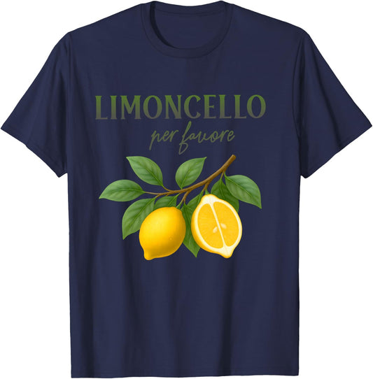 Limoncello Per Favore Lemons Travel Vacation Summer Italy T-Shirt - T-Shirt | Navy
