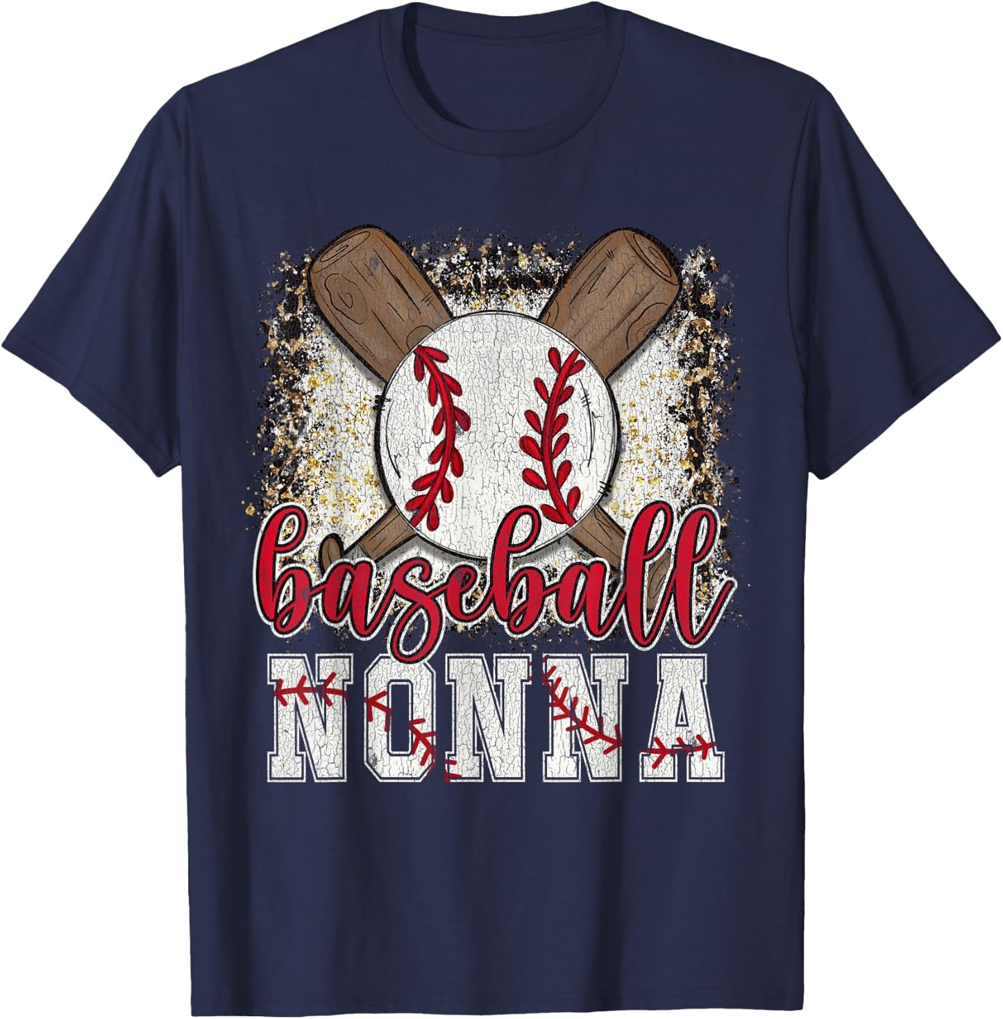 Baseball Nonna Leopard Baseball Lover Family Matching T-Shirt - T-Shirt | Navy