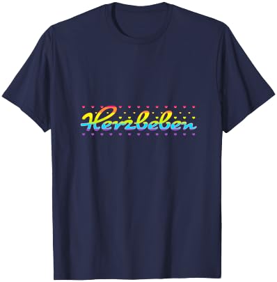 Herzbeben - Liebe, Gefühl, Regenbogen, Liebe, Herz T-Shirt - T-Shirt | Navy