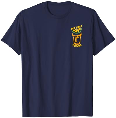 But First Tequila Fun Drink Party Minimalist T-Shirt - T-Shirt | Navy